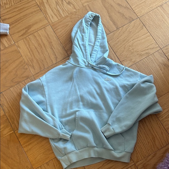 ALO Yoga Tops - ALO Yoga Women's Light Blue Hoodie